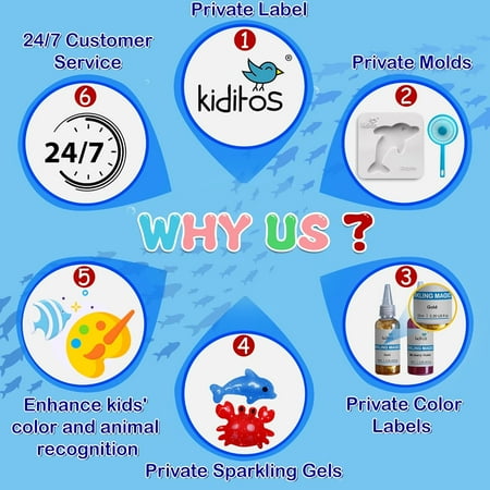 Magic Water Elf Toy Kit, Aqua Fairy Water Gel Kit with Magic Gels, 12 Sea Creature Molds. Christmas Gifts, Birthday Gifts, Arts & Crafts DIY STEM Kits for Kids ?12x60ml + 12 parts), Other, Set-D?12x60ml + 12 parts