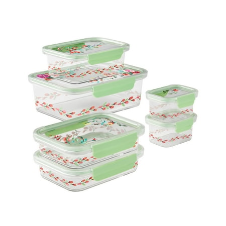The Pioneer Woman Painted Meadow Rectangle Tritan Food Storage Containers with Tritan Lid. Set of 6, 12 Pieces