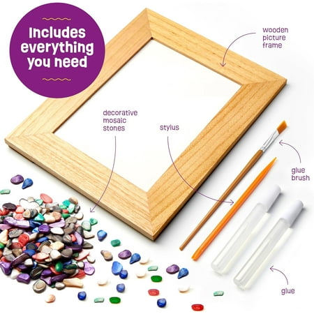 Dan&Darci DIY Mosaic Picture Frame Kit for Kids - Arts and Craft Kits for Girls & Boys - Crafts for 6-14 Year Old - Photo Birthday Gifts, Gift for Teens, Tweens