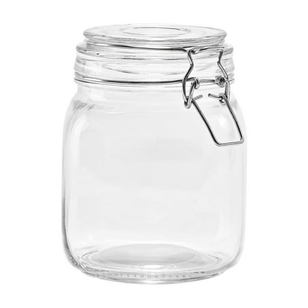 Mainstays Glass 38 oz Lock Lid Storage Jar Canister