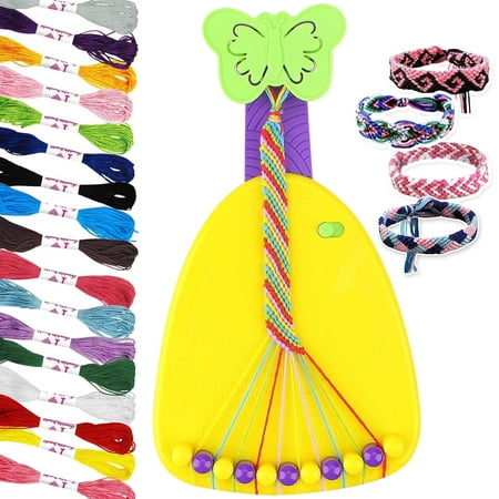 Rirool DIY String Maker Friendship Bracelet Craft Kit with 25 Threads, Arts and Crafts Toy for Girls 8-12 - Christmas Birthday Gift