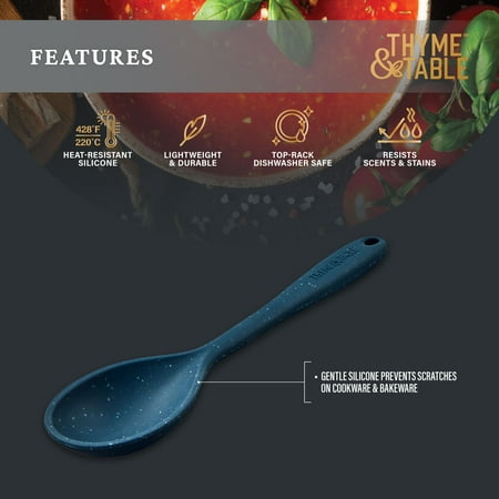 Thyme & Table Silicone Cooking Spoon, Blue Speckled