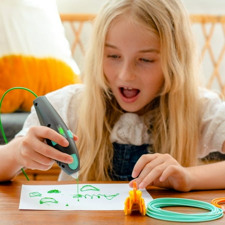 SCRIB3D Junior, 3D Pen for Kids, No Hot Parts, Includes Free Plastic Refills, Stencil Guide