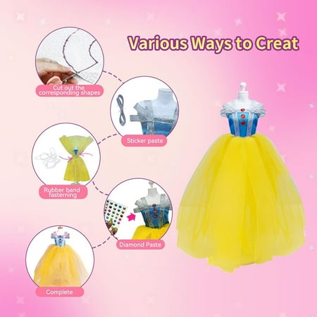 Adofi Fashion Designer Kit for Girls with 5 Mannequins, Sewing Kit for Girls Aged 6-12, Creativity DIY Arts & Crafts Kit for Kids, Girl Toys for Age 6 7 8 9 10 11 12 Year Old Gifts