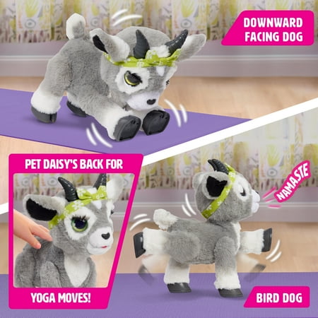 furReal Daisy the Yoga Goat Interactive Toy, 11-inch Realistic Plush Kids Toys for Ages