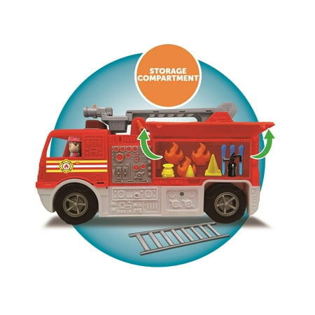 Kid Connection Fire Truck Play Set with Lights and Sounds, 16 Pieces, Toddler Toys Ages 3+