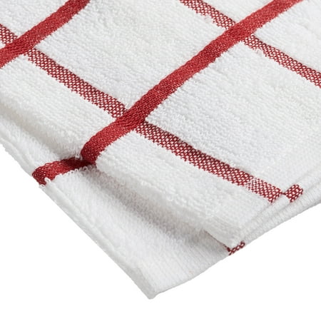 Mainstays 4-Pack 12?x12? Woven Kitchen Dish Cloth Set, Red Sedona