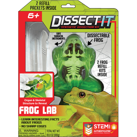 Top Secret Toys Dissect-It Simulated Synthetic Lab Dissection Frog, Stem Projects for Child Ages 6+, Product Length 7.7 inches
