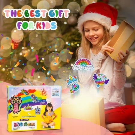 Pearoft 5 6 7 8 9 Year Old Girl Gifts Birthday Stickers Craft Kits for Kids Arts and Crafts for Kids Diamond Art Kits Gifts for 6 Year Old Girls Toys Age 7 Year Old Girl Gifts, Unicorn