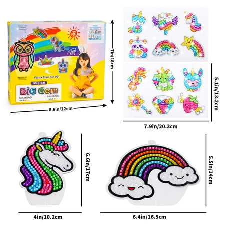 Pearoft 5 6 7 8 9 Year Old Girl Gifts Birthday Stickers Craft Kits for Kids Arts and Crafts for Kids Diamond Art Kits Gifts for 6 Year Old Girls Toys Age 7 Year Old Girl Gifts, Unicorn