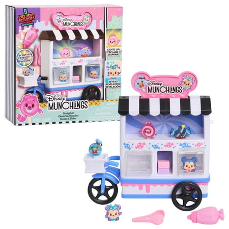 Disney Munchlings Candy Cart, 13-Piece Color Changing, Kids Toys for Ages 3 up