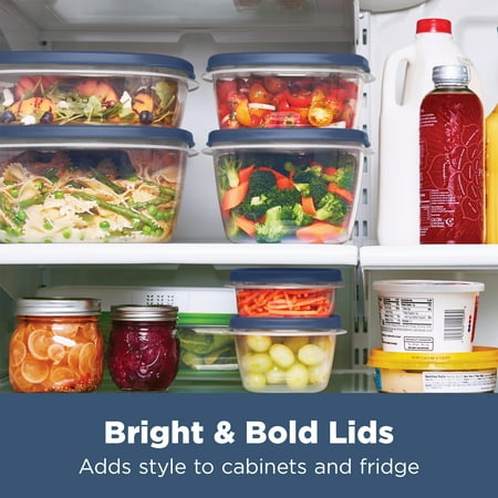 Rubbermaid Easy Find Lids Food Storage Containers with Vented Lids, 26 Piece Set, Blue, Blue