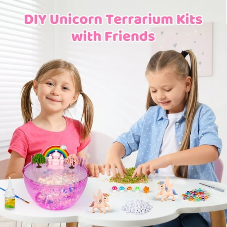 Flooyes Unicorn Terrarium Garden Craft Kit