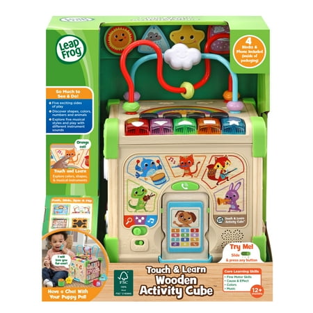 LeapFrog Touch & Learn Wooden Activity Cube - FSC 100% Plastic/Wood 100% FSC-Certified Wood Baby and Toddler Toys