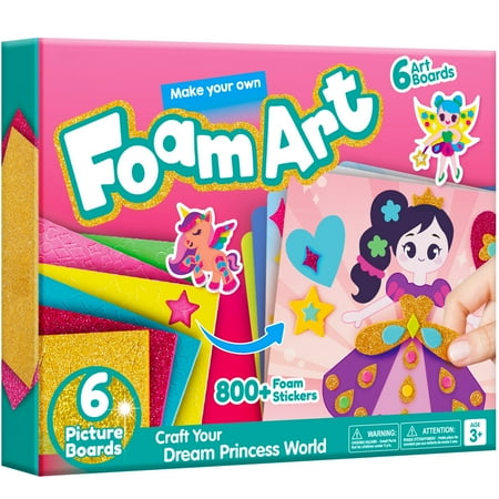Joyfy Foam Art Kit for Kids, No Mess DIY Art Kit with 6 Boards and 800+ Stickers