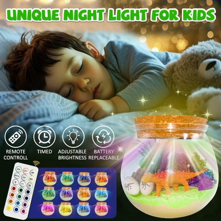 Dinosaur Terrarium Kit, DIY Crafts for Kids, Arts and Crafts Birthday Gift for Girls Ages 4 5 6 7 8-12 Year Old