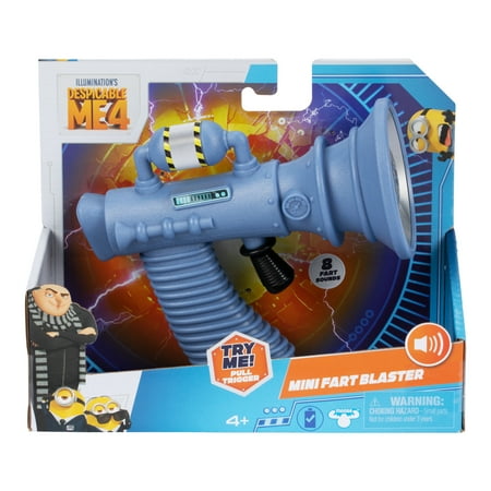Despicable Me 4 SFX Mini Fart Blaster,8 Different Silly Fart Noises Ages 4+, Indoor and Outdoor Play