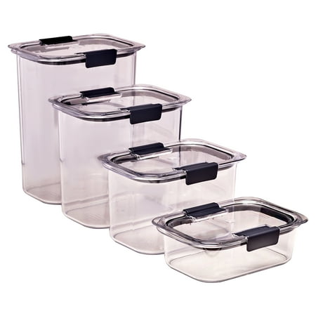 Rubbermaid Brilliance Tritan Airtight Pantry Food Storage 8-Pc Set, 2.8 Qt, Dishwasher Safe