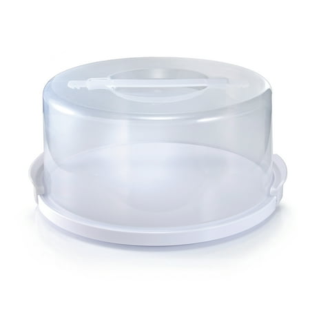 Mainstays 12 inch Clear Cake Carrier with 2pk 9 inch Gray Round Pans, Carbon Steel