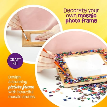 Dan&Darci DIY Mosaic Picture Frame Kit for Kids - Arts and Craft Kits for Girls & Boys - Crafts for 6-14 Year Old - Photo Birthday Gifts, Gift for Teens, Tweens