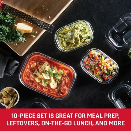 Rubbermaid Brilliance 10-Piece Set, Leak-Proof and Clear Food Storage Containers