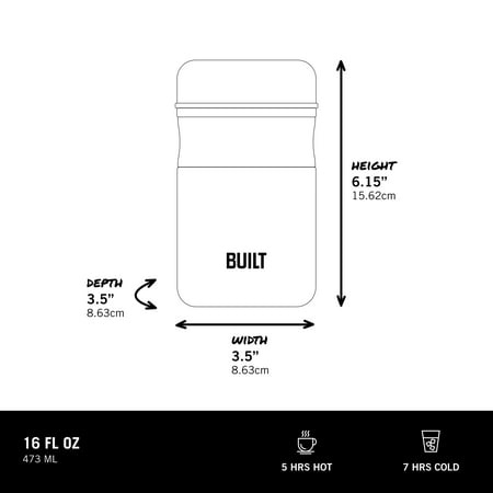 Built 16oz Double Wall Vacuum Insulated Food Jar Sage Green