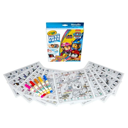 Crayola Paw Patrol Color Wonder Metallic Mess Free Coloring Set, 12 Pages, Gift, Beginner Child