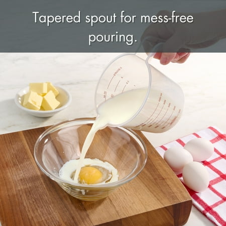 Mainstays 3-Piece Tapered Spout Nesting Plastic Measuring Cups Set, Clear