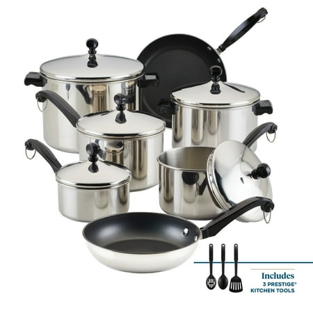 Farberware Classic 15 Piece Stainless Steel Pots and Pans Set, 24 INCH