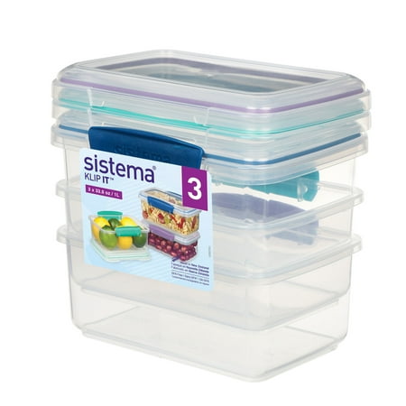Sistema KLIP IT 4.1 Cup Plastic Food Storage Containers, Set of 3