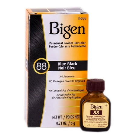 Bigen Permanent Powder Hair Color, 88 Blue Black, 0.21 oz., Adult FemaleBlue,