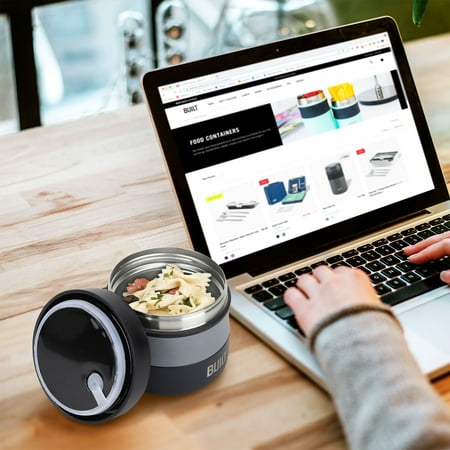 BUILT 12oz Wide Mouth Insulated Food Jar in Black