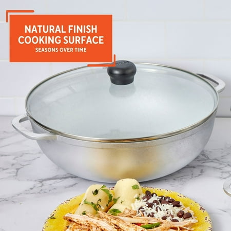 Imusa Basic Caldero Set, 3-Piece Cast Aluminum Cookware Set, Natural Finish, Oven Safe