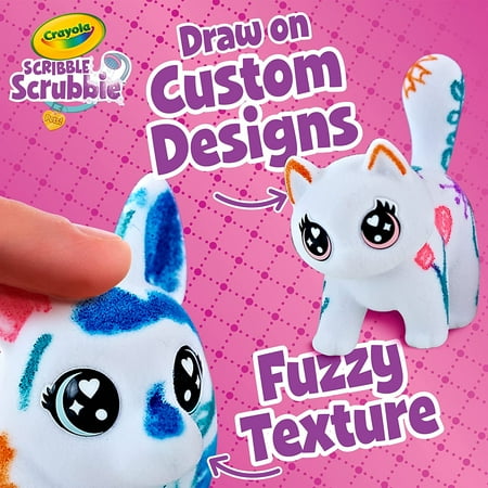 Crayola Scribble Scrubbie Pets Glam Tub, Creative Toy, Color & Wash Animal Set, Coloring Gift for Kids, One Size