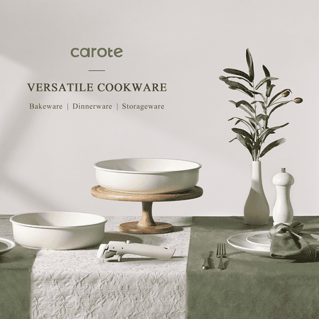 Carote Nonstick Cookware Sets, Granite Non Stick Pots and Pans Set with Removable Handle, 17 Pcs