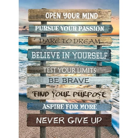 Inspirational Language Diamond Art Kits, Full Drill 5D Diamond Art Kits,Beach Diamond Art Kits for Home Wall Decor 12x16 inch