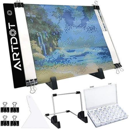 ARTDOT Acrylic LED Light Pad, A4 Size, Portable Tracing Drawing Tracer for Diamond Painting, Adjustable Brightness, 4.8W, A4 Light Pad