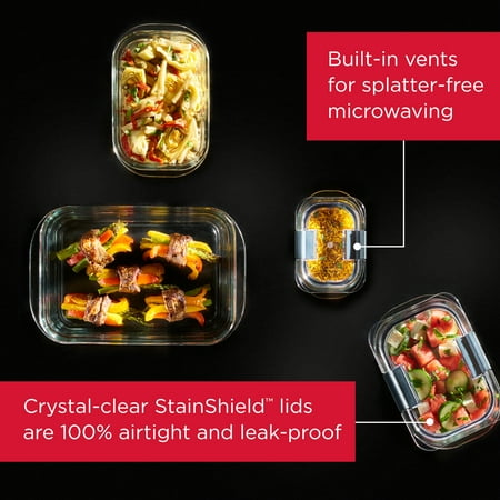 Rubbermaid 3.2 Cup Brilliance Glass Food Storage Containers, Set of 2