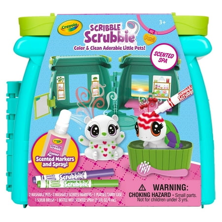 Crayola Scribble Scrubbie Pets Scented Spa Playset, Gift for Kids, Art Kit, Beginner Unisex Child