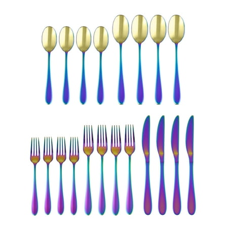 Cambridge Silversmiths Byram Rainbow Mirror 20-Piece Flatware Set, Service for 4