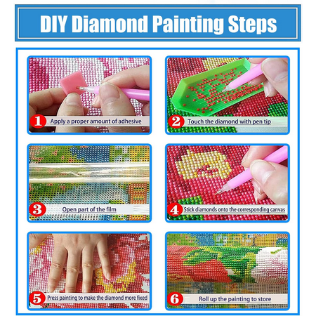 Mickey Mouse Diamond Art DIY 5D Diamond Painting Kits for Adults and Kids Full Drill Arts Craft by Number Kits for Beginner Home Decoration 12x16 inch