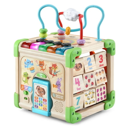 LeapFrog Touch & Learn Wooden Activity Cube - FSC 100% Plastic/Wood 100% FSC-Certified Wood Baby and Toddler Toys