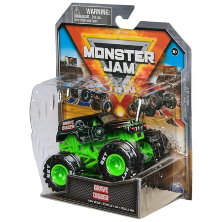 Monster Jam, Official Grave Digger Monster Truck, Die-Cast Vehicle, 1:64 Scale, Kids Toys for Boys Ages 3 and up