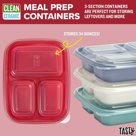 Tasty Clean Ceramic 24 Piece Non-Stick Aluminum Cookware Set, Red