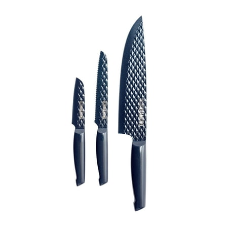 Blue Diamond Sharp Stone Nonstick Knife Set, 3-piece