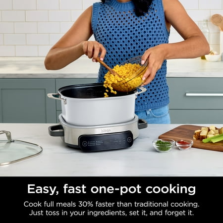 Ninja Foodi 6.5 qt Everyday PossibleCooker, Stainless Steel/White, Multi Cooker, Slow Cooker, MC1100