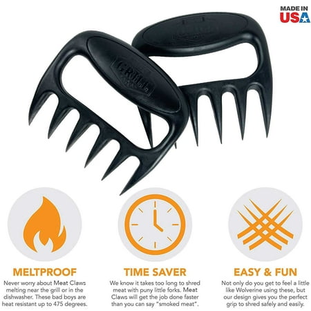 Expert Grill - Meat Shredder Claws - Black - Perfect for Pulling Pork or Lifting any Hot Meat