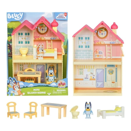 Bluey Mini Home Playset, Includes Bluey Figure With 5 Play Pieces , Toddler Toy, One Size