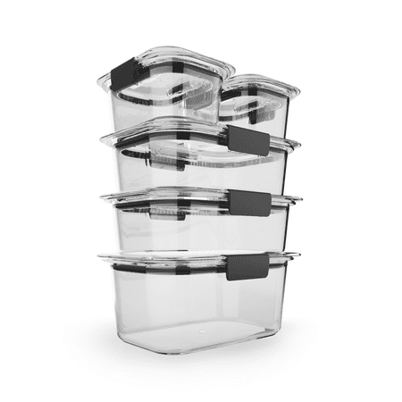 Rubbermaid Brilliance 10-Piece Set, Leak-Proof and Clear Food Storage Containers