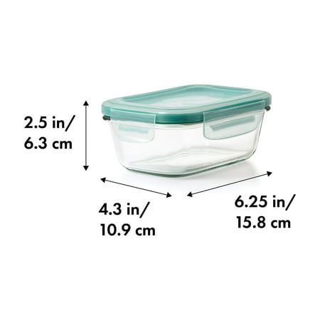 OXO Softworks Smart Seal 1.6 Cup Glass Rectangle Container